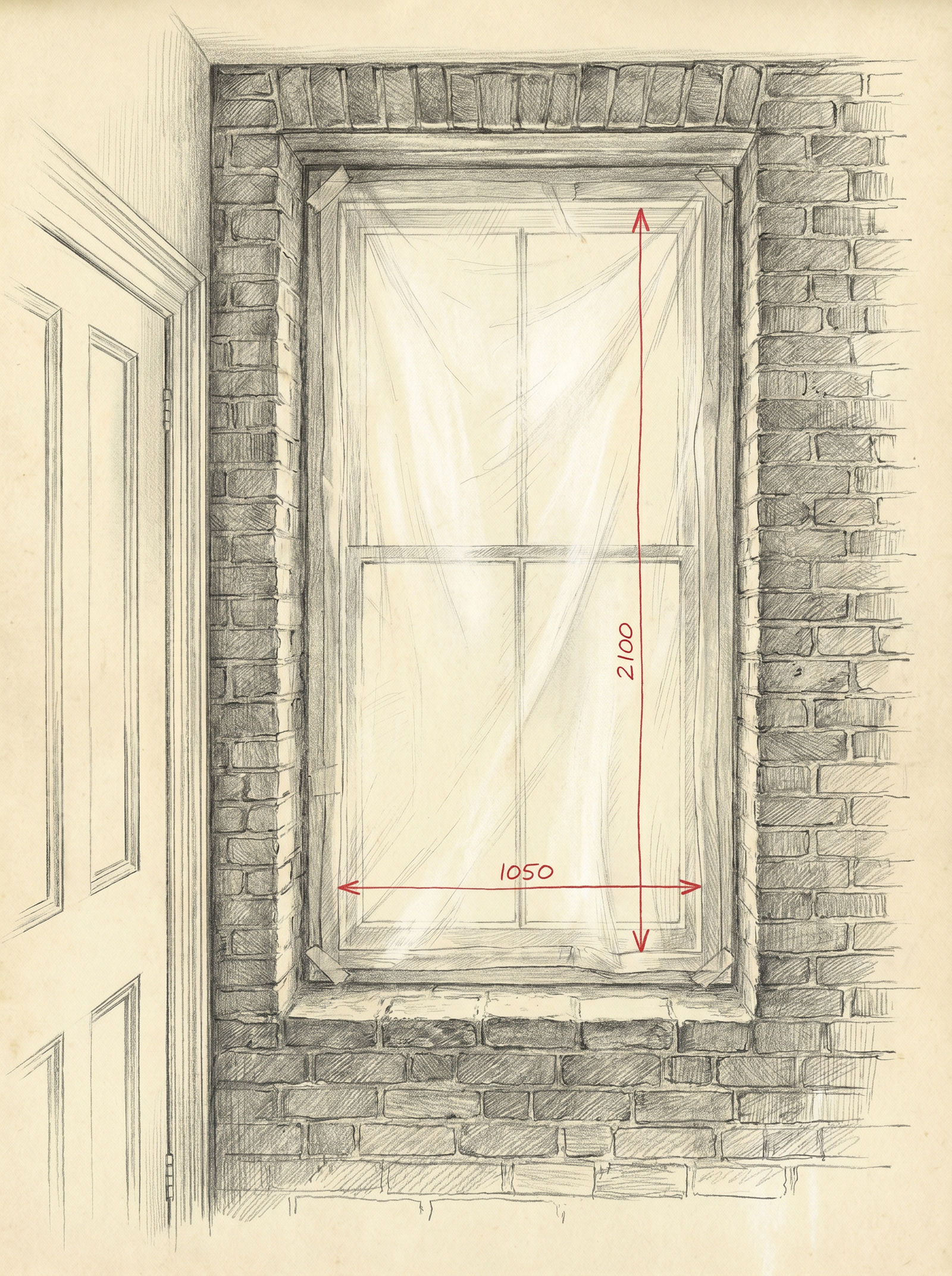 Protected sash window opening prepared for controlled removal