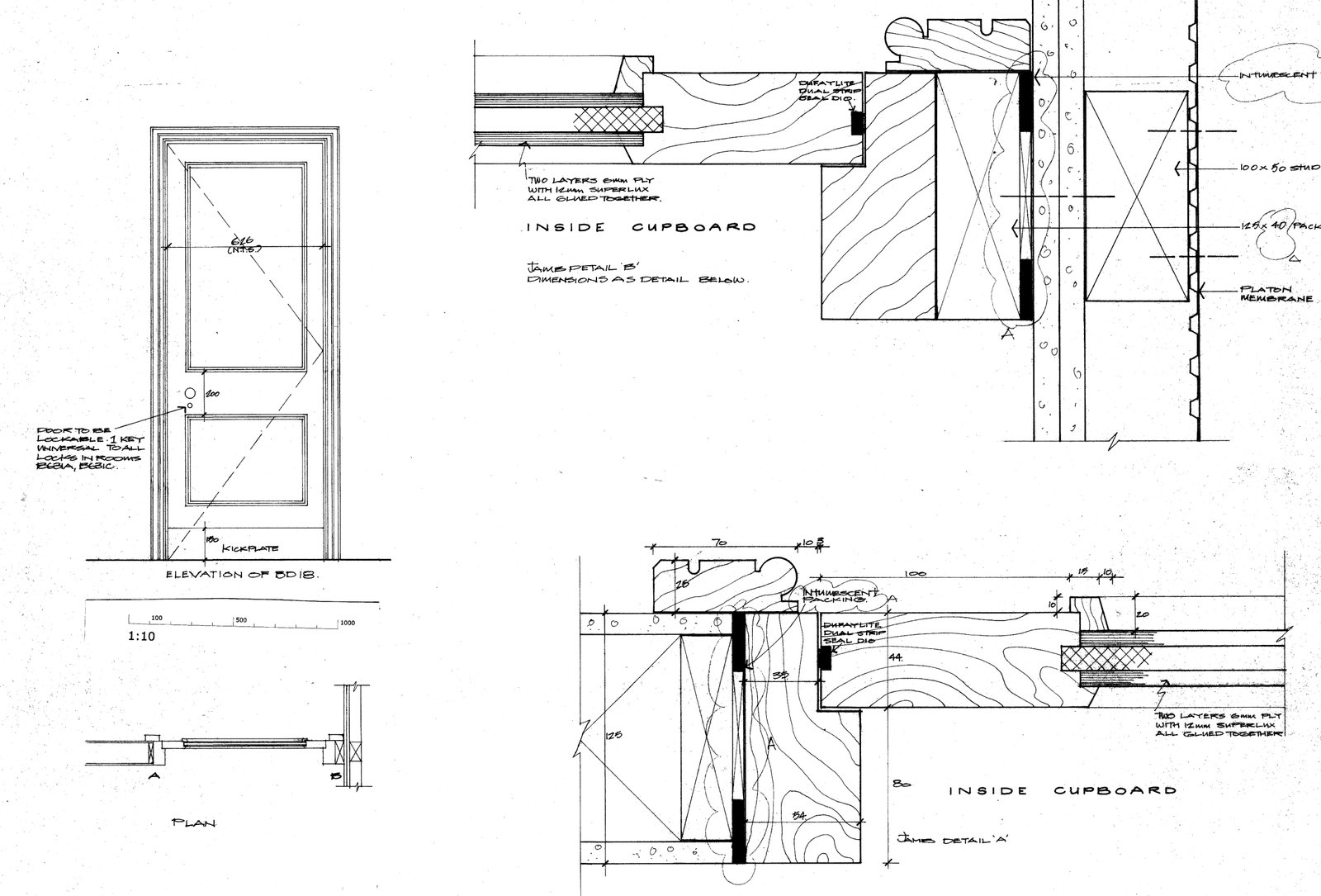 Georgian French Doors Technical Drawing